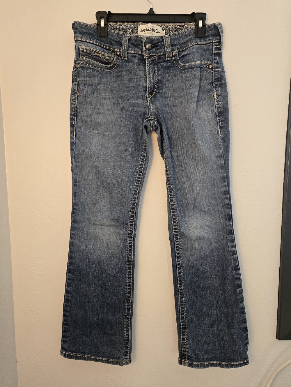Cotton Denim Jeans, Ariat Mid-rise Bootcut, Size 30S Boot Cut